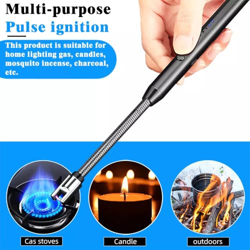 Lwvax Electric Gas Lighter for Kitchen Rechargeable Candle Lighter Plasma Flameless Windproof USB Lighter 360° Flexible Neck Arc Lighter (Multicolor) - Image 2