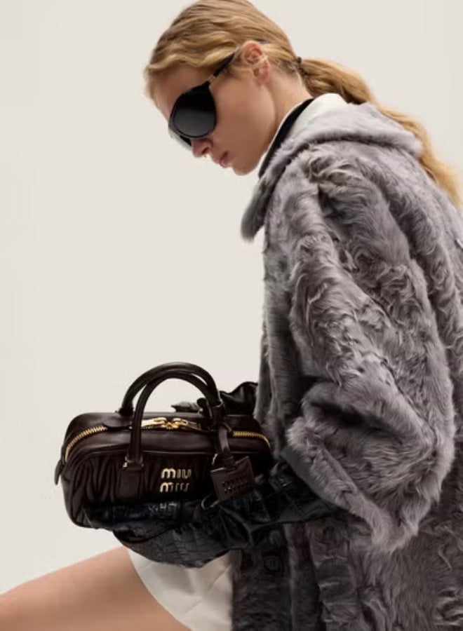 Small Arcadie Top Handle Bag in Matelassé Nappa Leather Crossbody Shoulder - Image 3