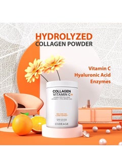 Codeage Collagen Peptides Powder + Vitamin C, Digestive Enzymes, Hyaluronic Acid, Amino Acids - Hydrolyzed Protein Collagen Type I & III Grass Fed Collagen - Non-GMO, Gluten-Free, Unflavored - 9.98 oz  - Image 4