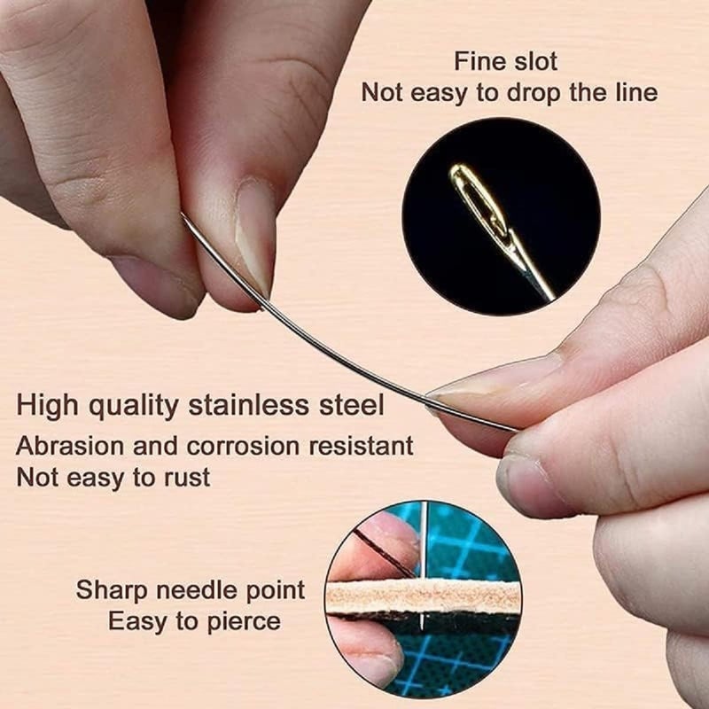 AKRIZA AKRIZA 30pcs Self Threding Needles for Hand Sewing 6 Sizes Needles with Wooden Case Time Saving Embroidery and Stitching Needles Quick Threading Needles for Quilting Coat Pants Backpacks - Image 4