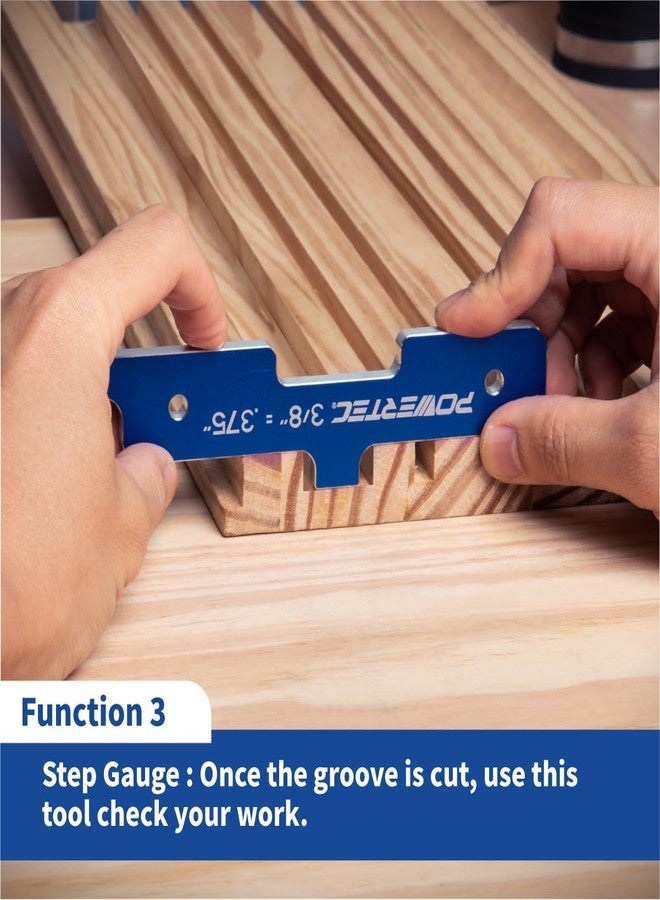 POWERTEC Router Setup Blocks Woodworking 7PC Set, Router Depth Gauge, Aluminum Routers Setup Bars, Spacer Blocks, Height Gauge Set for Table Saw, Band Saw, Measuring Bars, 3-Gauges-in-One - 71579 - Image 3