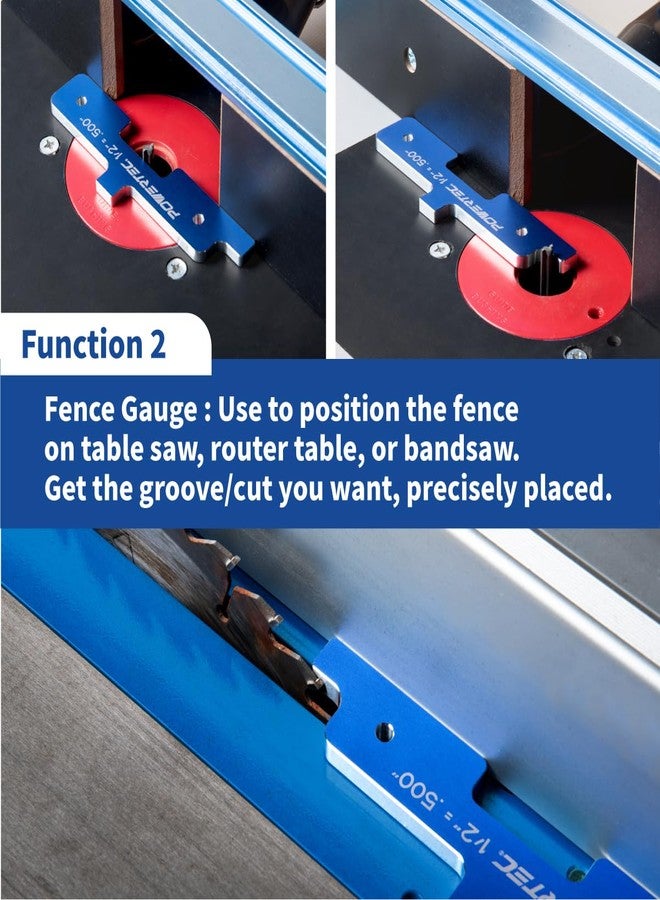 POWERTEC Router Setup Blocks Woodworking 7PC Set, Router Depth Gauge, Aluminum Routers Setup Bars, Spacer Blocks, Height Gauge Set for Table Saw, Band Saw, Measuring Bars, 3-Gauges-in-One - 71579 - Image 2