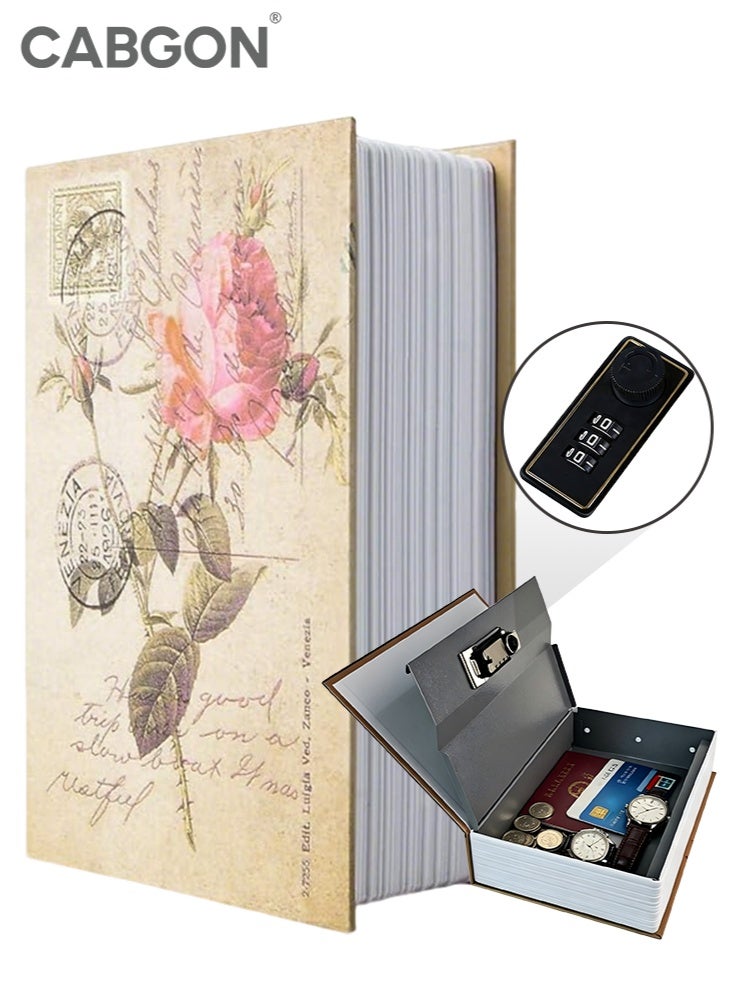 CABGON Diversion Book Safe with Combination Lock, Hidden Book Locker Safe, Metal Book Locker Box for Valuables - Image 1