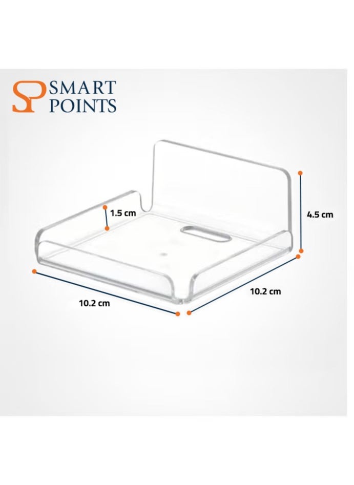 SMARTPOINTS Clear Acrylic Wall Shelf Set of 2 – No-Drill Floating Shelves for Cameras, Baby Monitors, Speakers – Easy Installation, Space-Saving Design  - Image 2