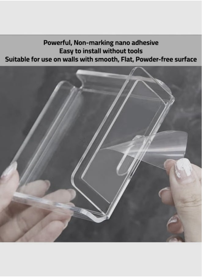 SMARTPOINTS Clear Acrylic Wall Shelf Set of 2 – No-Drill Floating Shelves for Cameras, Baby Monitors, Speakers – Easy Installation, Space-Saving Design  - Image 3