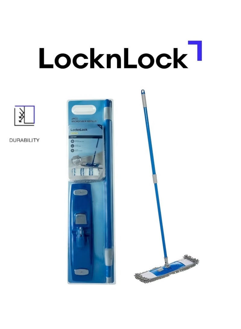 لوك اند لوك ممسحة مسطحة من الألياف الدقيقة 40 سم مع عبوتين لإعادة التعبئة 75 سم - 130 سم بمقبض تلسكوبي - Image 3