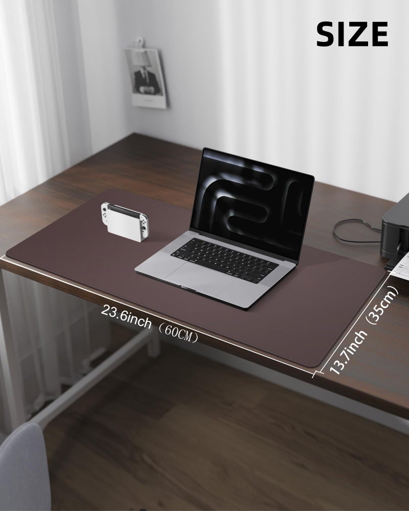 AFIING Non-Slip Desk Pad,Mouse Pad,Waterproof PVC Leather Desk Table Protector,Non-Slip PU Leather Desk Blotter, Easy Clean Laptop Desk Writing Mat for Office Work/Home/Decor(Coffee, 24" x 13.7") - Image 5
