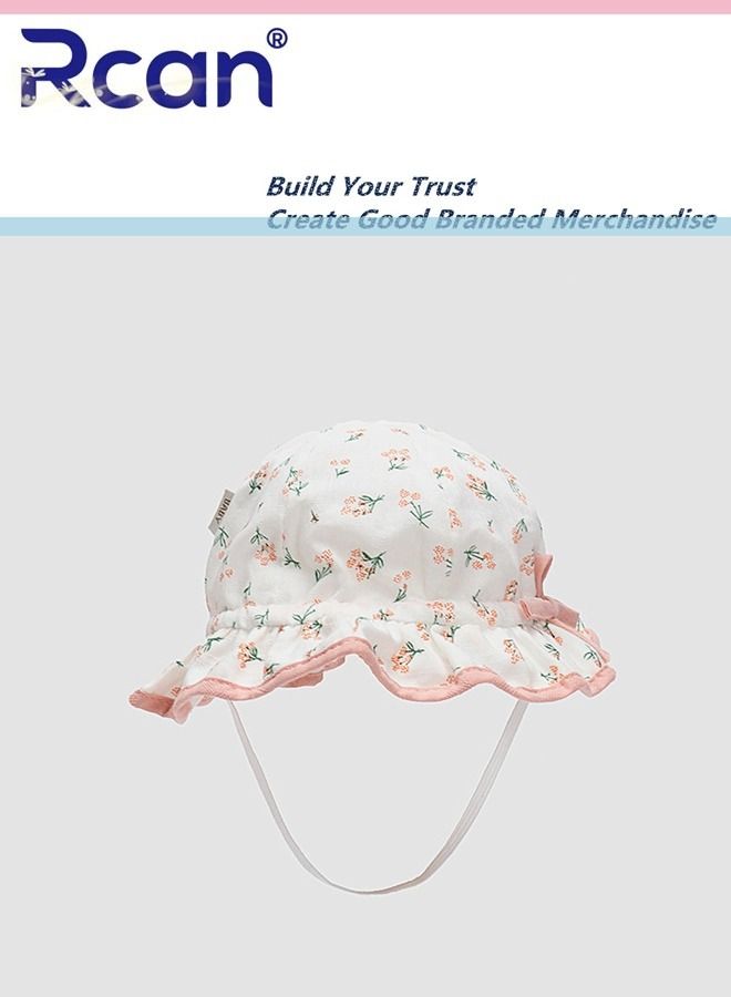 Rcan Baby Cotton Windproof Sunshade Fisherman Hat Cute Princess Decorative Cap 1-2 Years Old  - Image 2
