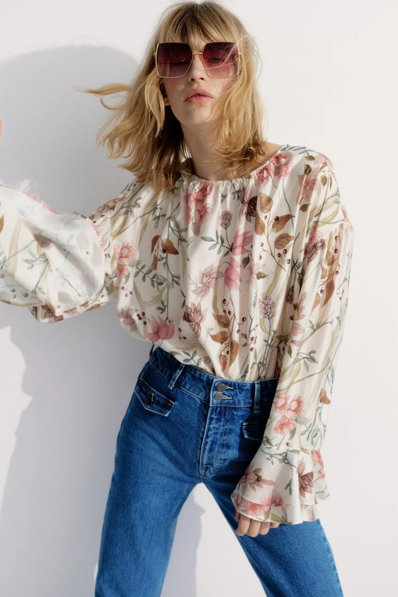 H&M Flounce-cuff blouse