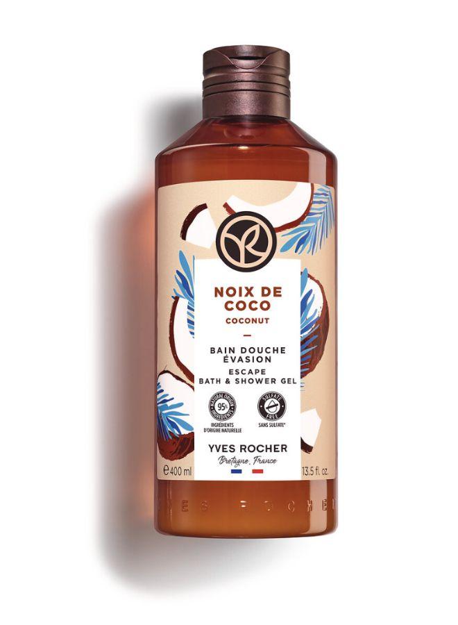 Yves Rocher BATH AND SHOWER GEL COCONUT 400 ML BOTTLE - Image 1
