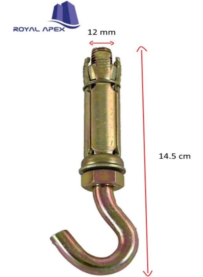 Royal Apex High Strength Metal Sleeve Shield Closed Hook/Eye Hook Open Hook Anchor Bolt Pack Of 5 Open Hook 12 Mm - Image 2