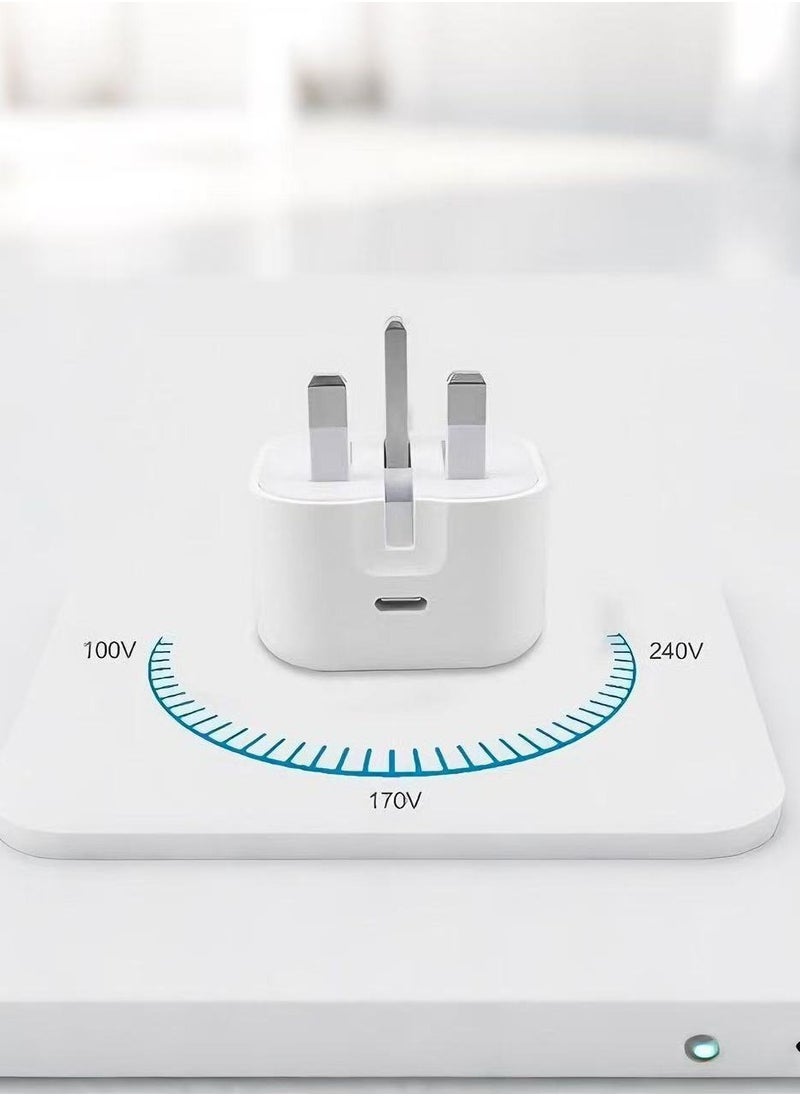 20W USB-C fast charging head, compatible with the entire iPhone 16 to 11 series, iPad, etc., allowing your Apple devices to "recharge" quickly.