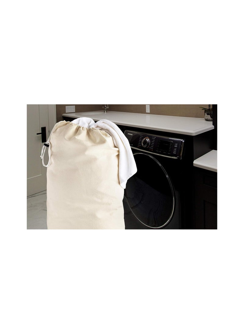 KASTWAVE Laundry Bags Canvas, The Extra Heavy Duty Washable Laundry Bag with Drawstring, Extra Large Cotton Bags Dirty Clothes Travel Laundry Bag, Hamper Liner Travel Storage Sack, 2 Pcs - Image 2