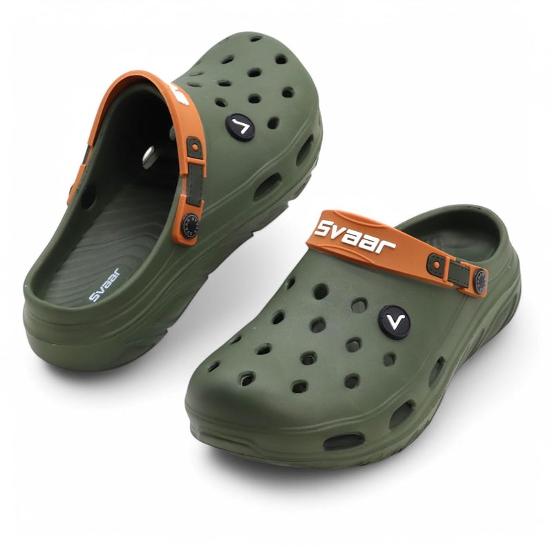 SVAAR صنادل سفاار للرجال خفيفة الوزن فائقة النعومة قابلة للتنفس ومقاومة للماء مع حزام خلفي قابل للتعديل باللون الأزرق المائي - Image 1