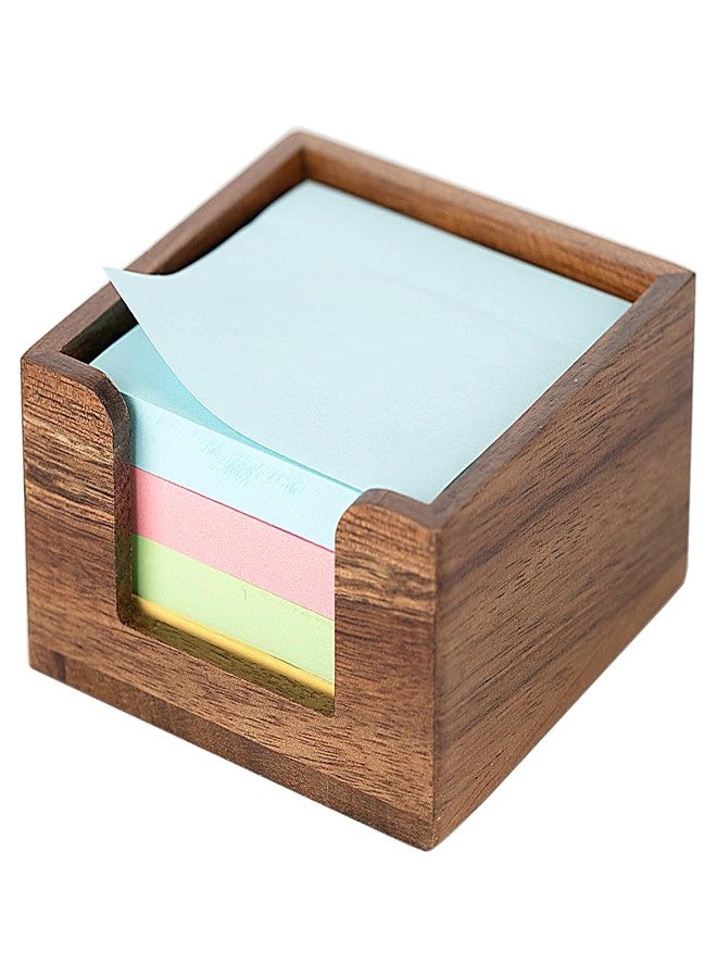 Phininia Acacia Wood Sticky Note Holder, Post It Note Dispenser for Office Desk Accessories, Self Stick Note Pad Holder, Memo Pad Holder Dispenser Organizer for School Office Desk Supplies, Brown - Image 1