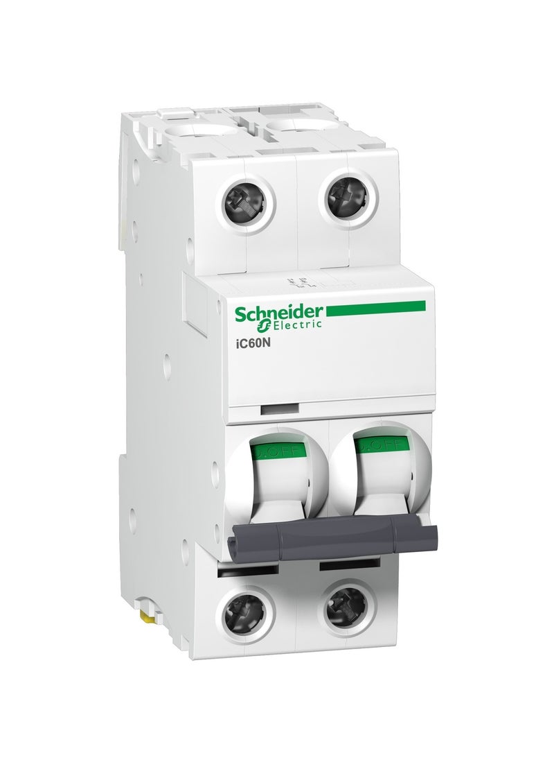 Schneider Electric - A9F44220 Acti9 iC60N 2P 20A C Miniature Circuit breaker - Image 1