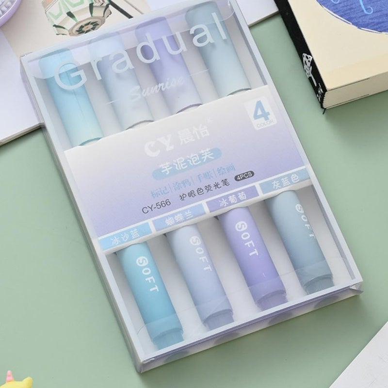 CLOSAL ® Aesthetic Cute Highlighter Pen || Highlighters Markers Pen || Pastel Highlighter Pen Set || Cute Highlighter Pastels (Sky Blue) - Image 1