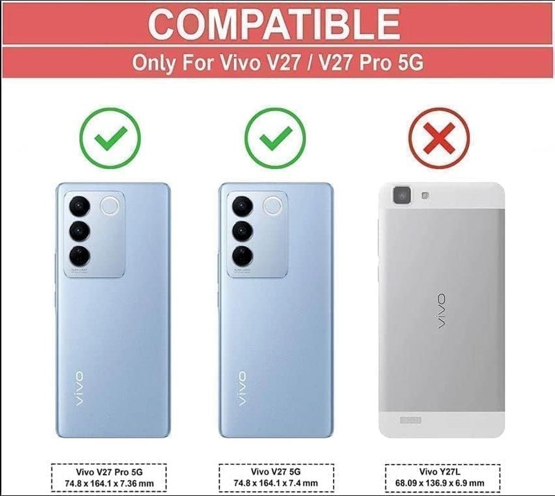KC Back Cover for Vivo V27 5G & Vivo V27 Pro 5G, Dry Fixed Non Moving Glitter Curly Wave Shape Shockproof Bumper Soft Silicone Case with Camera Protection (Transparent) - Image 2