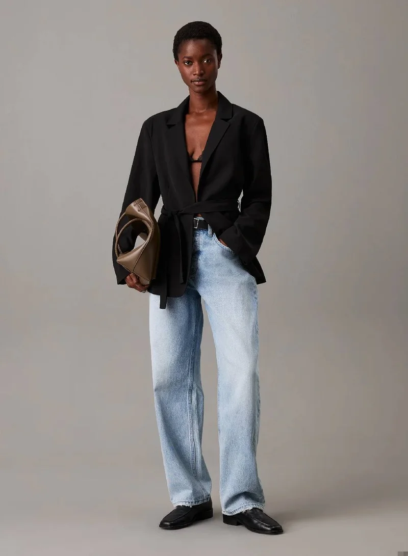 Calvin Klein Ck Black Travel Twill Belted Blazer for Women | Best Price UAE