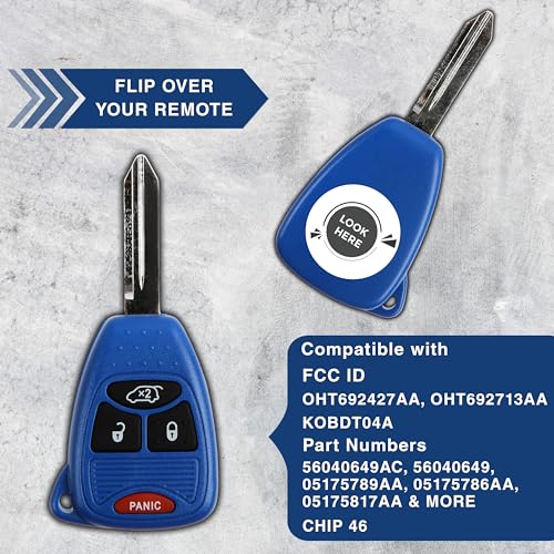 KeylessOption Key Fob for 2004 2005 2006 2007 2008 2009 2010 2011 2012 2013 2014 2015 2016 Chrysler 300 Dodge Durango Ram Jeep Cherokee Remote, 4-Button OHT692427AA, Programming Guide Included - Image 4