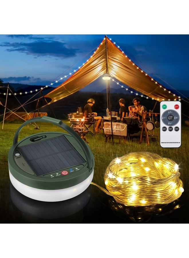 Anpro 2 In 1 Solar Camping String Lights, 39.4Ft Ultra Long String With 150Leds, Solar Powered And Usb Rechargeable Light With Remote Control,Portable Camping Light For Hiking, Decorations - Image 1