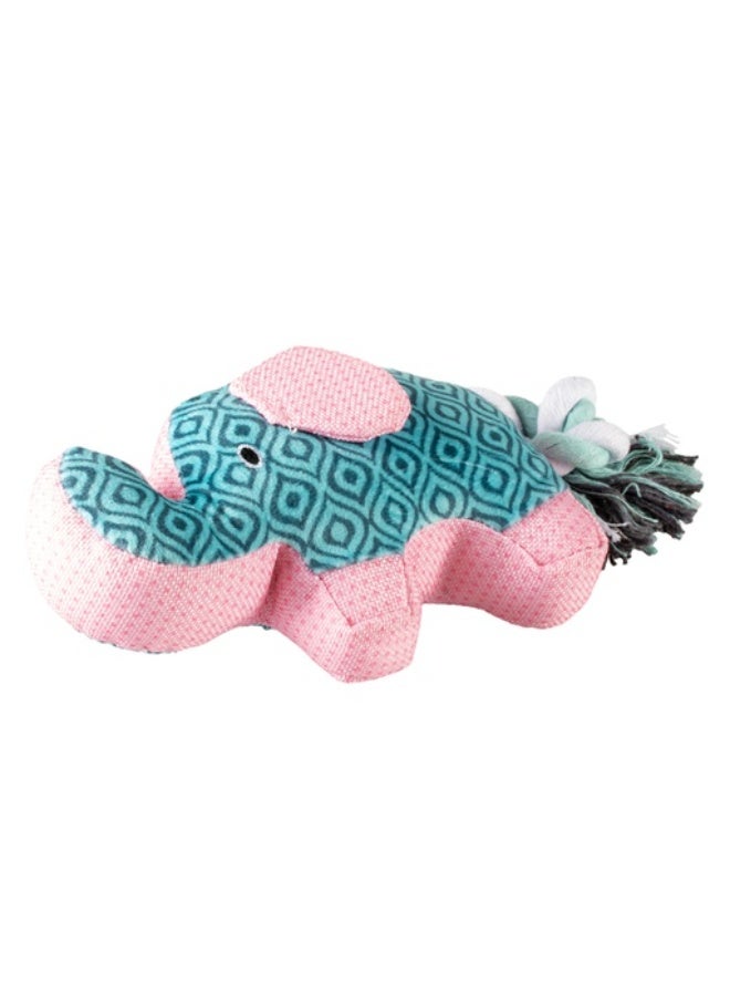 Duvo + Duvo+ Soft Plush Elephant Dog Toy – Retro Style, Blue - Image 1