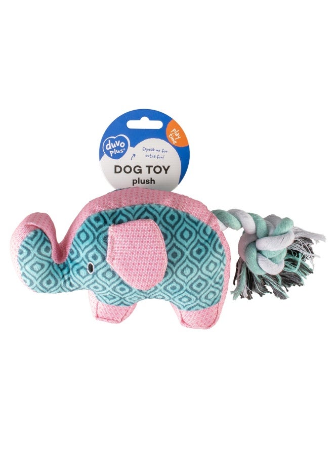 Duvo + Duvo+ Soft Plush Elephant Dog Toy – Retro Style, Blue - Image 3