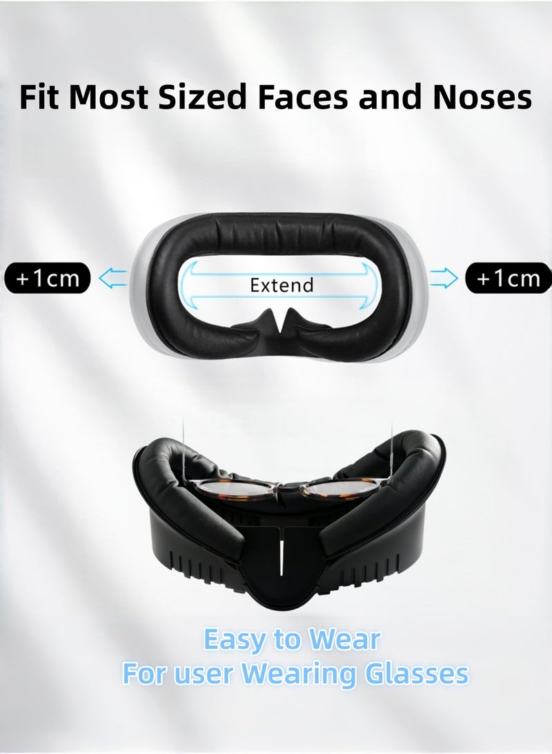 CoolRabbie VR Facial Interface & Face Pad Cover for Meta Oculus Quest 3,Removable Face Interface Bracket,VR Accessories Set with Face Pad Replacement for Quest 3,Anti-Leakage Nose Pad，Thickened and Widened ABS+PU Breathable and Leak-proof Mask(Not Compatible with 3S) - Image 5