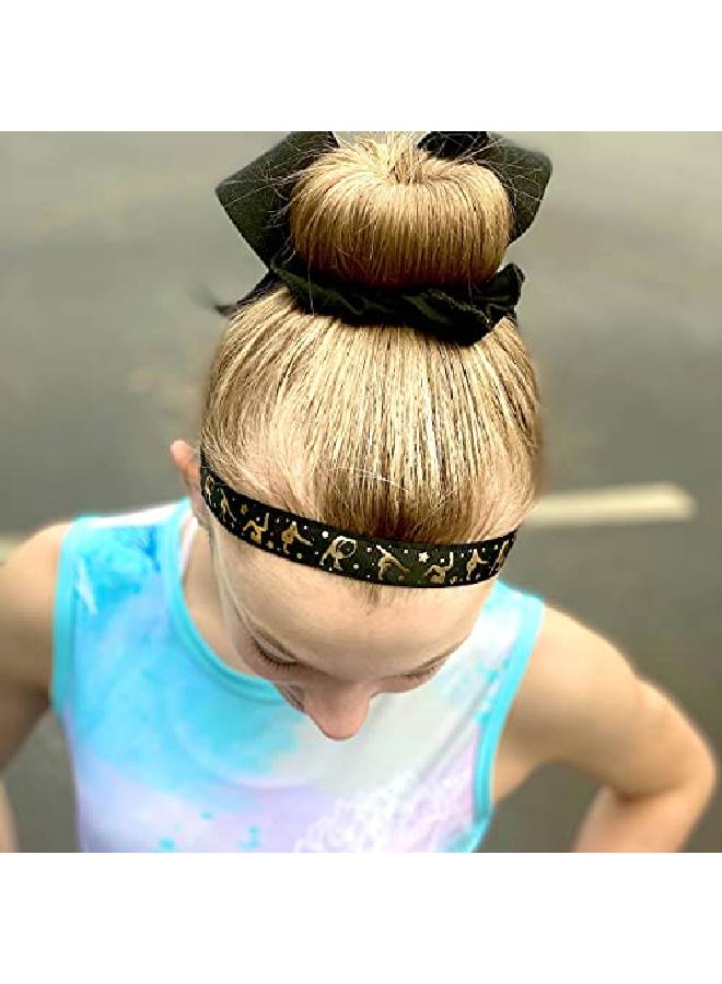 FROG SAC 4 Adjustable Gymnastics Headbands For Girls Non Slip Sports Head Bands For Kids Metallic Grosgrain Dance Hair Accessories Gymnast Dancer Girl Hairbands Party Favors - Image 3