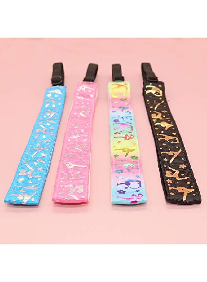 FROG SAC 4 Adjustable Gymnastics Headbands For Girls Non Slip Sports Head Bands For Kids Metallic Grosgrain Dance Hair Accessories Gymnast Dancer Girl Hairbands Party Favors - Image 4