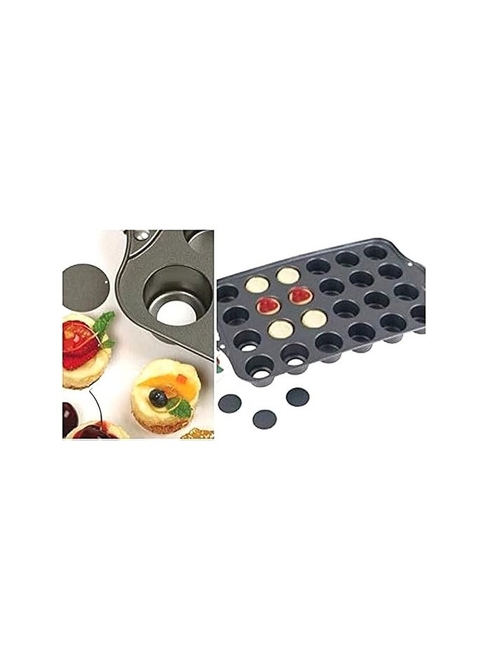 12-Port Non-Stick Mini Cake Mold，Mini Cheesecake Pan With Handles，For Baking Desserts like Cakes, Cupcakes and Muffins , Black