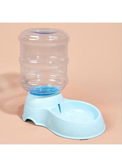 Kuber Industries Dog Food Bowl|Drinking Fountain Cat & Dog Bowl|Reusable,Durable|Bowl With Refillable Water Bottle|Ls147Bl|3500Ml|Blue  - Image 1