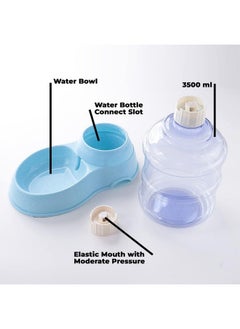 Kuber Industries Dog Food Bowl|Drinking Fountain Cat & Dog Bowl|Reusable,Durable|Bowl With Refillable Water Bottle|Ls147Bl|3500Ml|Blue  - Image 3