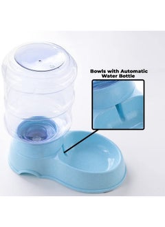 Kuber Industries Dog Food Bowl|Drinking Fountain Cat & Dog Bowl|Reusable,Durable|Bowl With Refillable Water Bottle|Ls147Bl|3500Ml|Blue  - Image 5