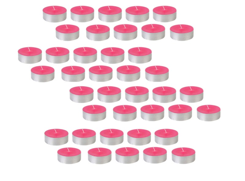atorakushon® Paraffin Wax Smokeless Scented 40 Pink T-lite Floating Candle Decorate for Any Occasion - Image 1