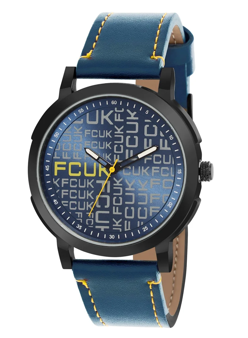French Connection French Connection Men's Analog Watch With Blue Leather Strap 43 mm FK00013B