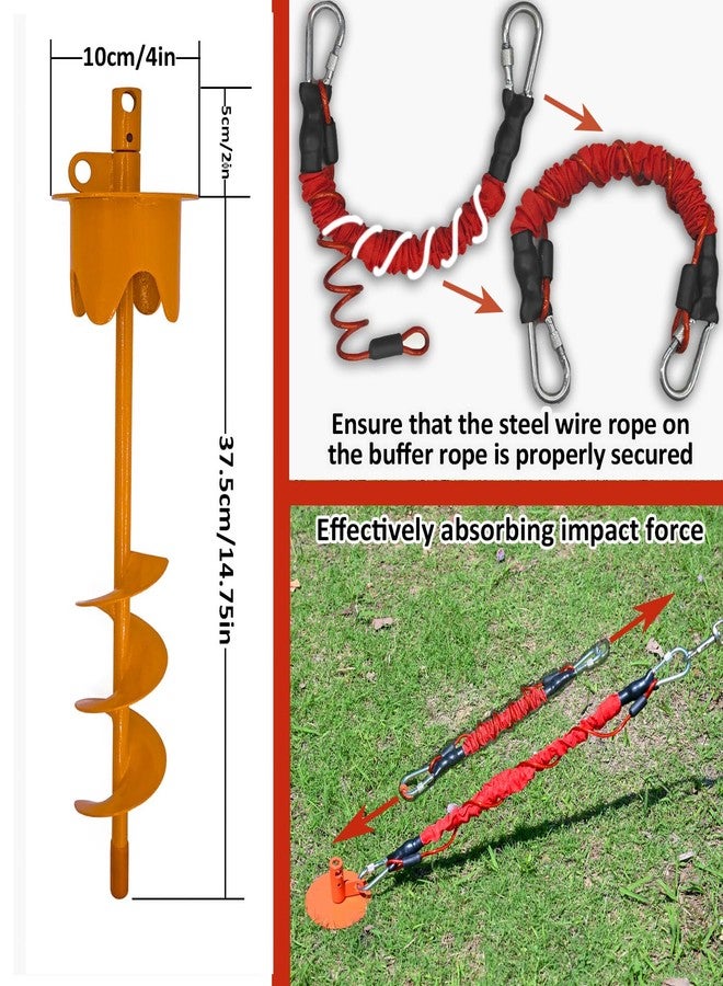 Tyalez Dog Stakes for Outside Heavy Duty Hold up to 350Lbs Large Dogs Tie Out Tether Leash Chain for Yard Screw in Ground Anchors 17inch with Buffer Rope, 25 FT Steel Cable - Image 2