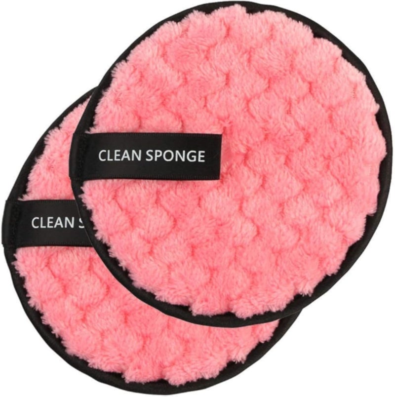Sloane 2 Pcs Reusable Multi-functional Makeup Removal Facial Cleansing Pads (Multicolor)