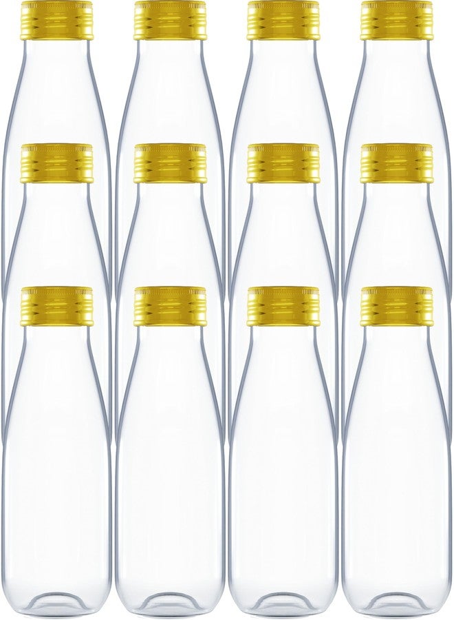 Ethisa 12 Pack 4oz Small Plastic Bottles for Liquids - BPA-Free Mini Ginger Shot Bottles with Aluminum Lids, Leak-Proof & Freezer Safe - Perfect for Wellness Juices, Lemonade, and Liquid Storage - Image 1