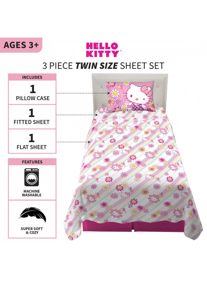 Franco Franco Kids Bedding Super Soft Microfiber Sheet Set, Twin, Hello Kitty - Image 3