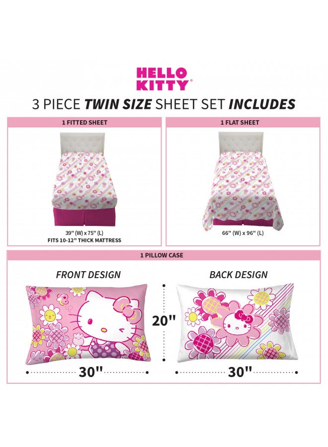 Franco Franco Kids Bedding Super Soft Microfiber Sheet Set, Twin, Hello Kitty - Image 4