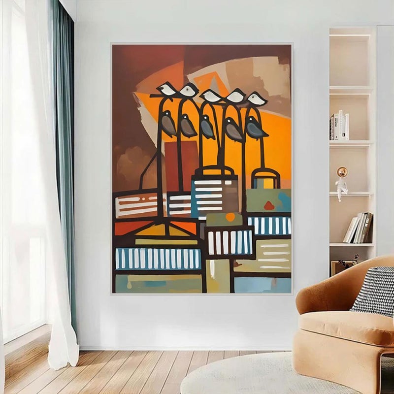 ماركتنا لوحة قماشية بتصميم تجريدي مع برواز مجوف مقاس (120x80) قطعة واحدة - Image 3