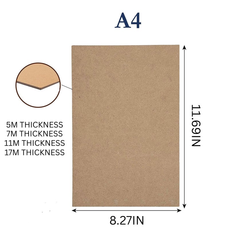 Cliths 6 Pcs MDF Drawing Board Wooden Art Panel for Painting, Watercolour, Acrylic & Sketching Smooth MDF Board for Easel & Table Use 7mm Thick Board A4 [21x29.7Cm] - Image 3