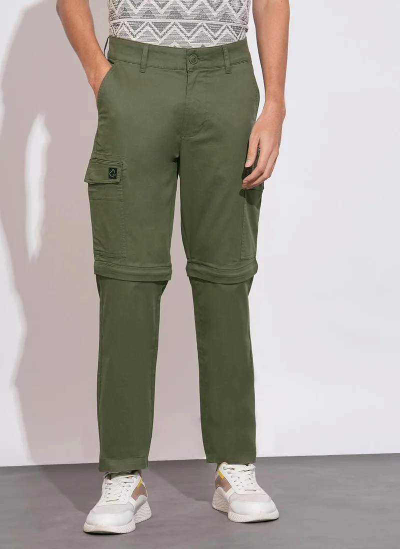 بيينغ هيومان Men Solid Relaxed Fit Cargo Track Pant