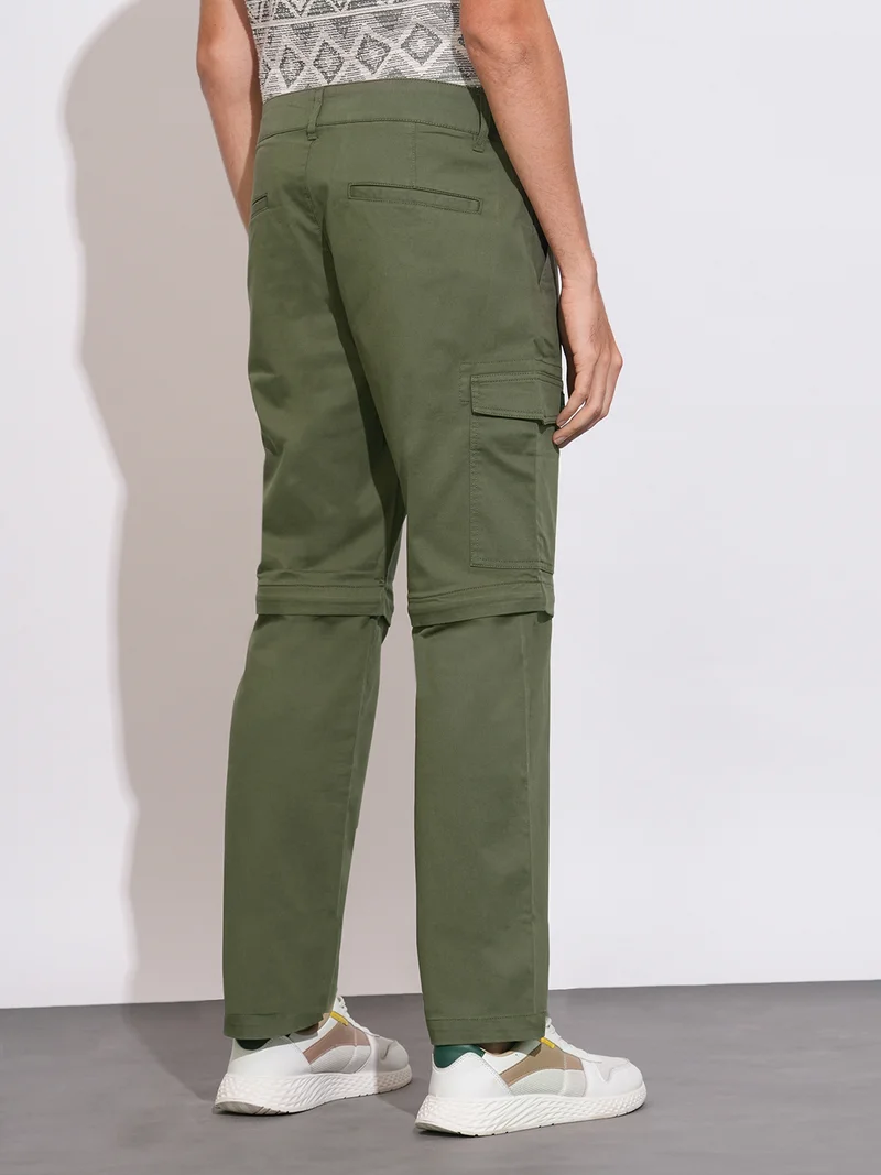 Being Human OLIVE Men Solid Relaxed Fit Cargo Track Pant for Men | Best Price UAE