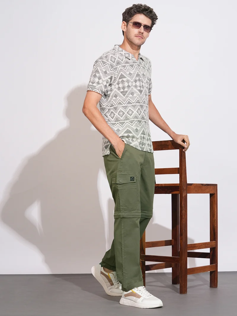 Being Human OLIVE Men Solid Relaxed Fit Cargo Track Pant for Men | Best Price UAE