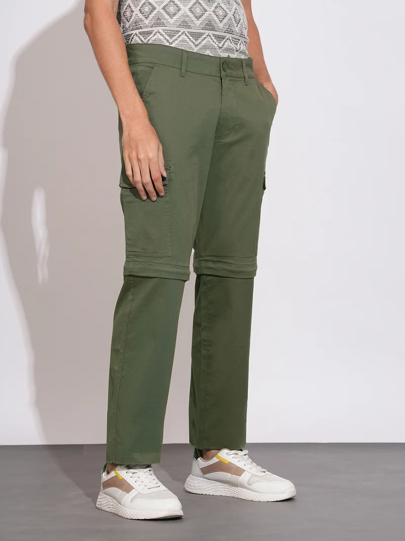 Being Human Men Solid Relaxed Fit Cargo Track Pant