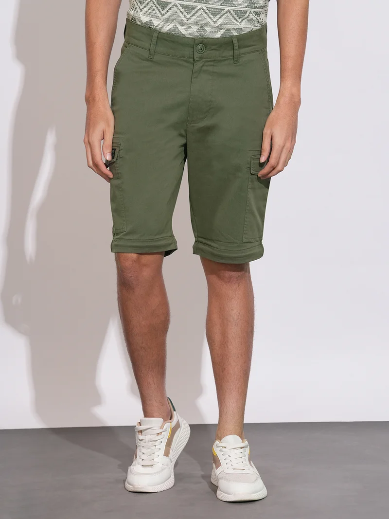 Being Human OLIVE Men Solid Relaxed Fit Cargo Track Pant for Men | Best Price UAE
