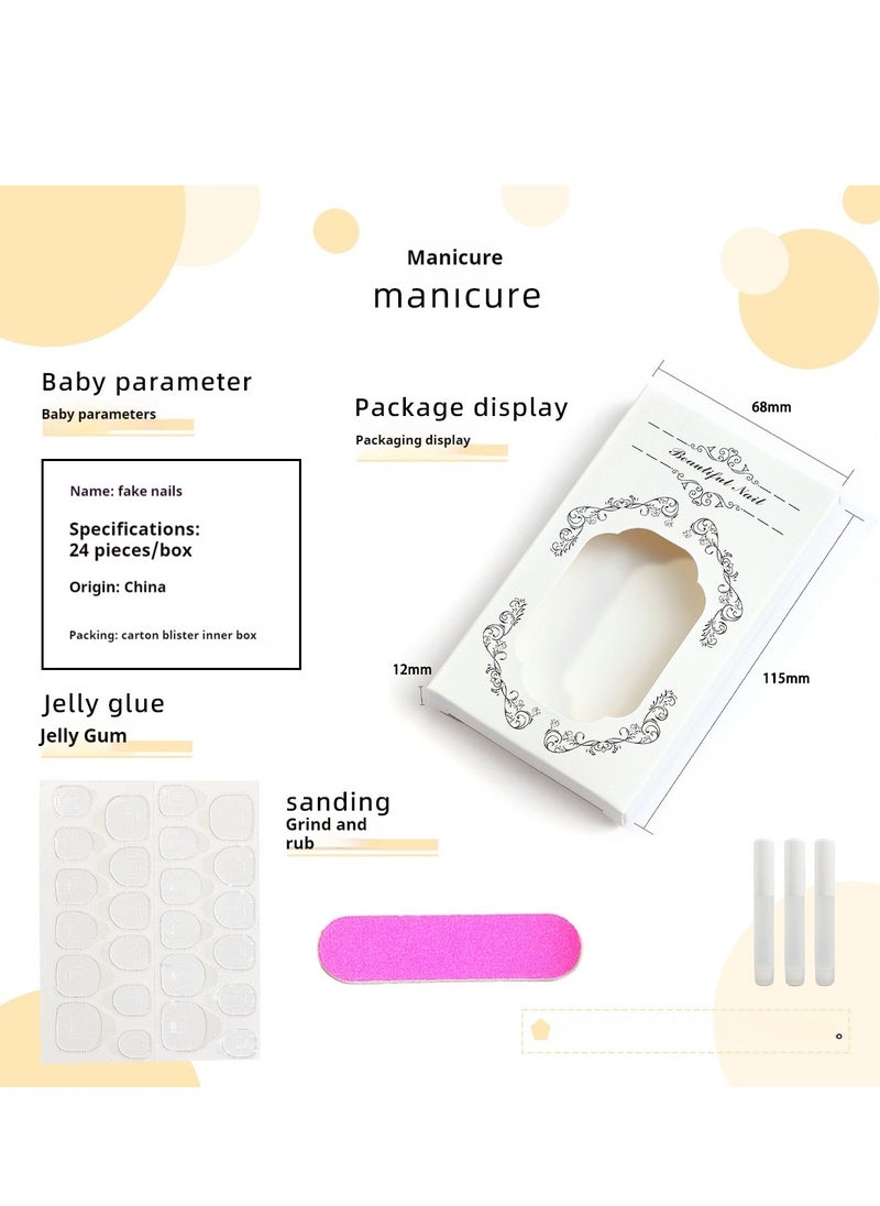 SYNSYB - 24-Piece Short Square Press-on Toenails:Acrylic False Nails ,toe fake nails for Seamless Fit - Image 1