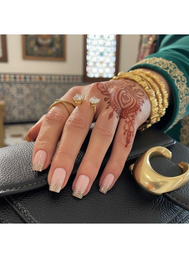 سنسيب قطعة قصيرة مربعة من الأظافر المضغوطة: أظافر صناعية من الأكريليك، أظافر صناعية لملاءمة سلسة - Image 1